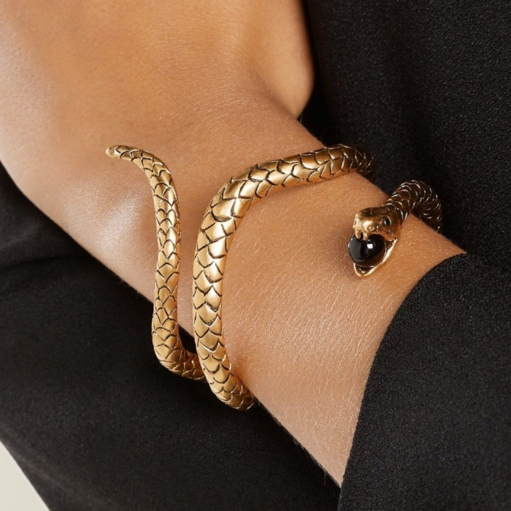 YSL Saint Laurent Serpent Cuff Bracelet